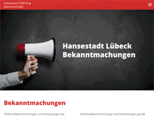 Tablet Screenshot of bekanntmachungen.luebeck.de